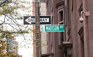 Madison Avenue Sign in New York City