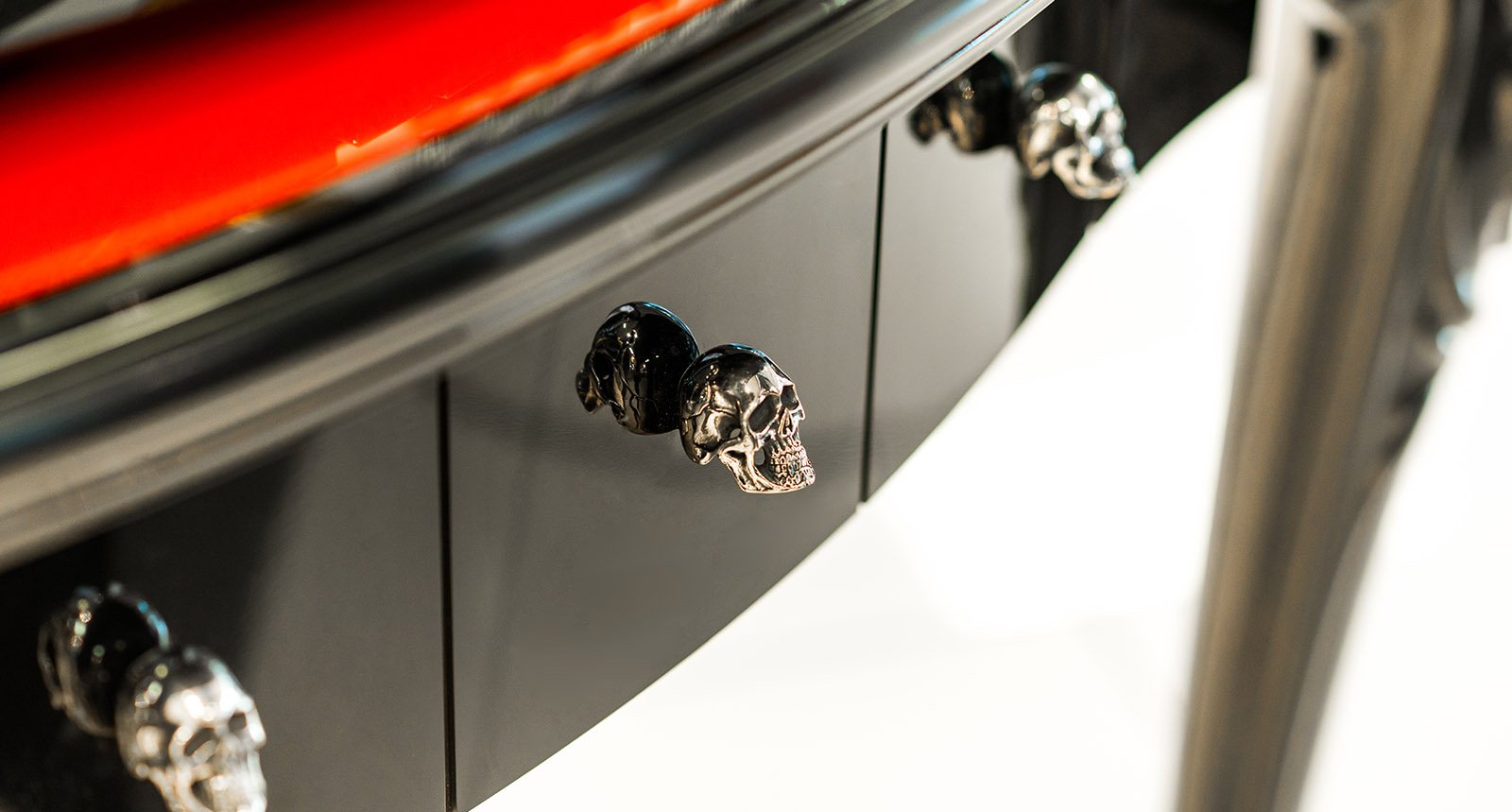 Silver Skulls as Part of Furniture
