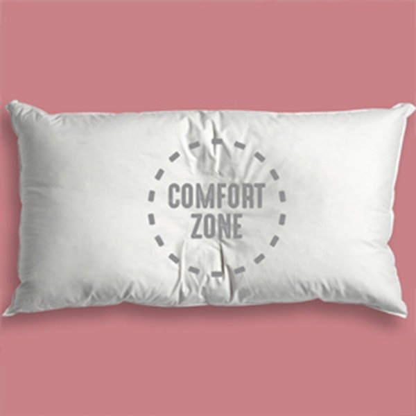 Comfort Zone imprinted on pillow