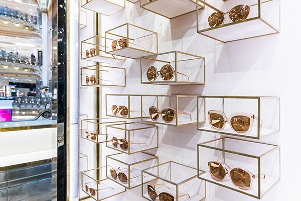 Sunglasses on display in Linda Farrow popup concession