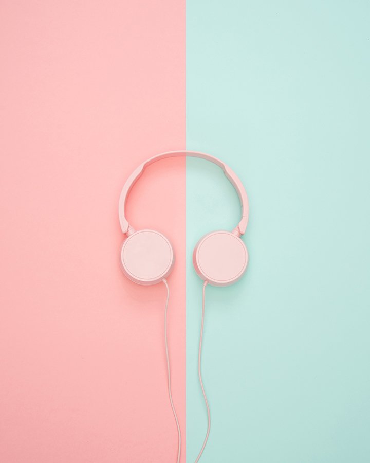 pink headphones