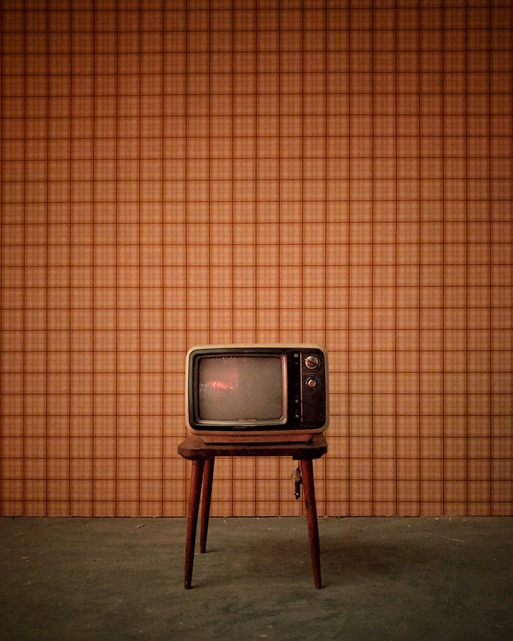 old tv on stand