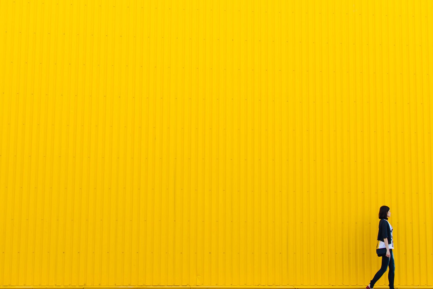 girl with yellow background