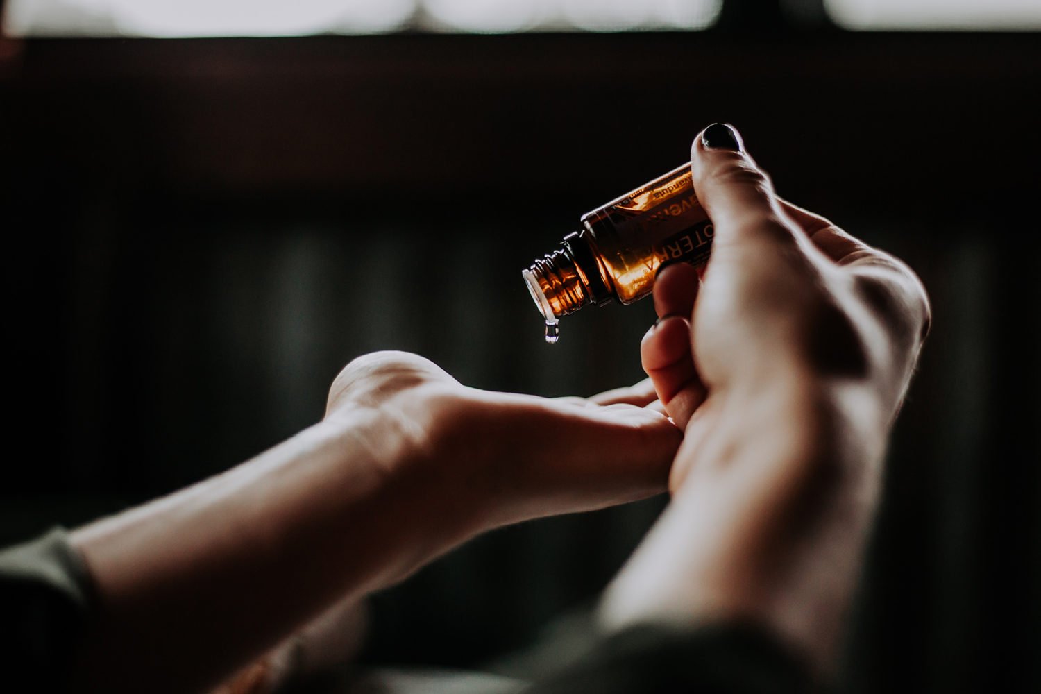 serum poured onto head