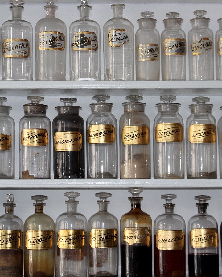 jars on shelves