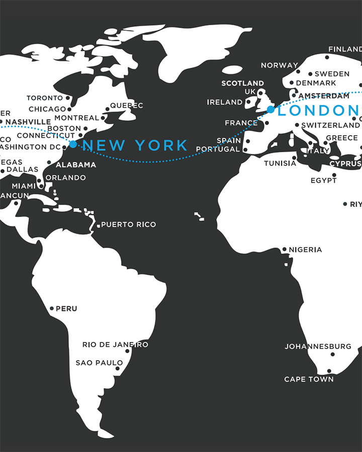 new york to london flight path