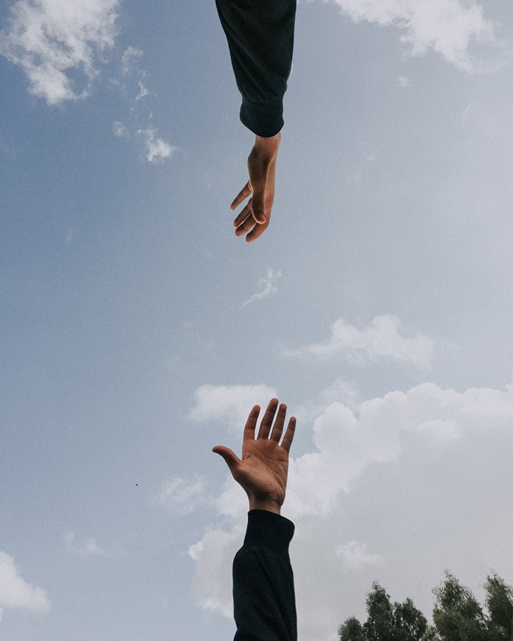 hands on a sky
