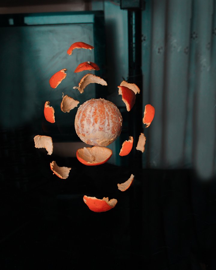 unpeeled orange