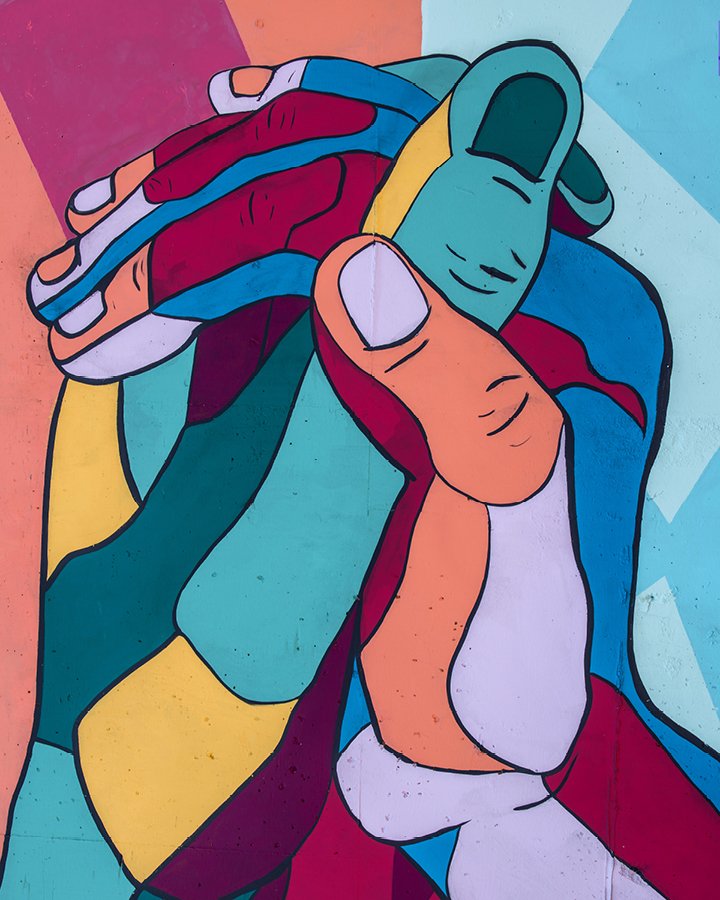 holding color hands