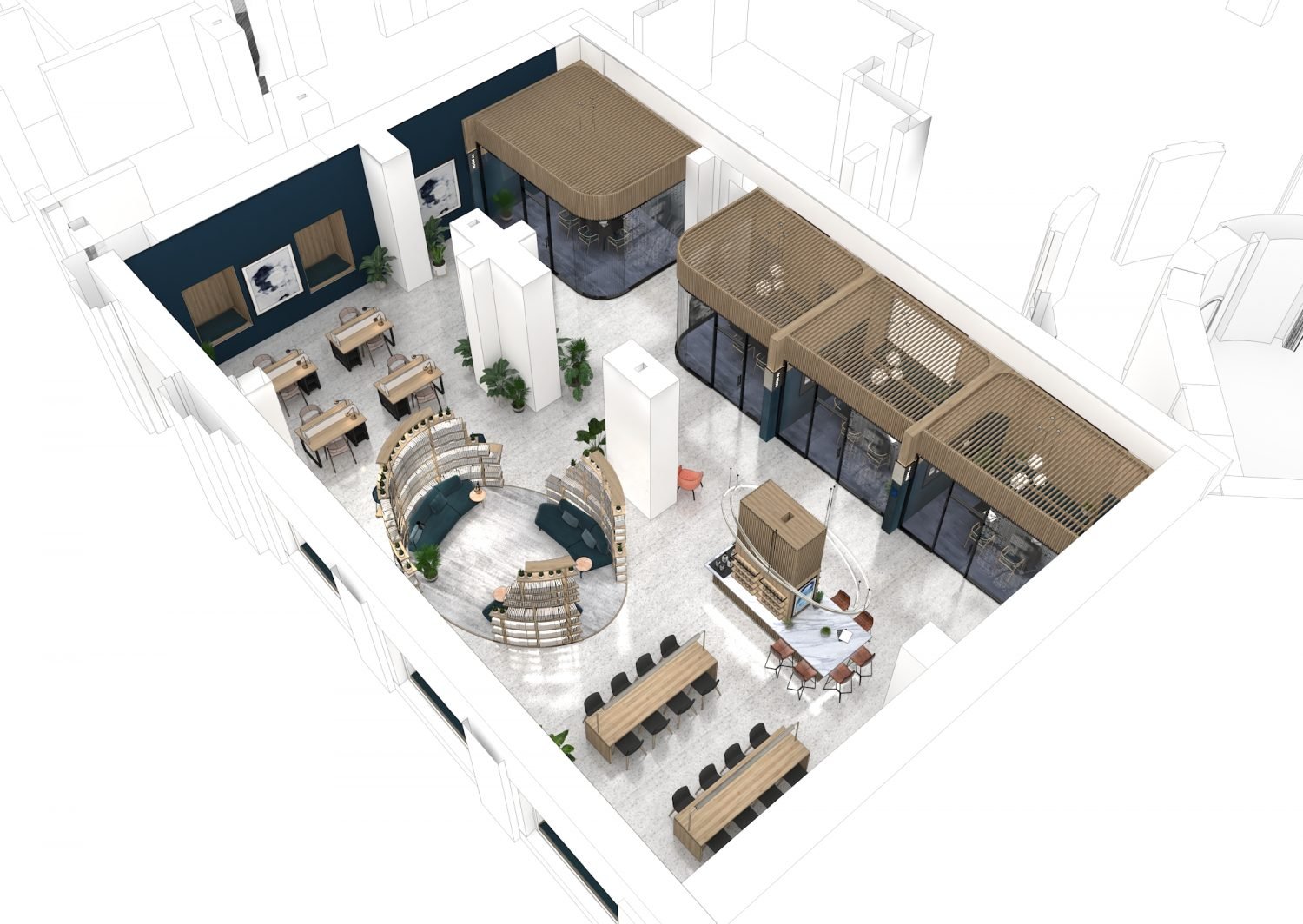 Sheridan&Co TBC Bank Interior Design co-working