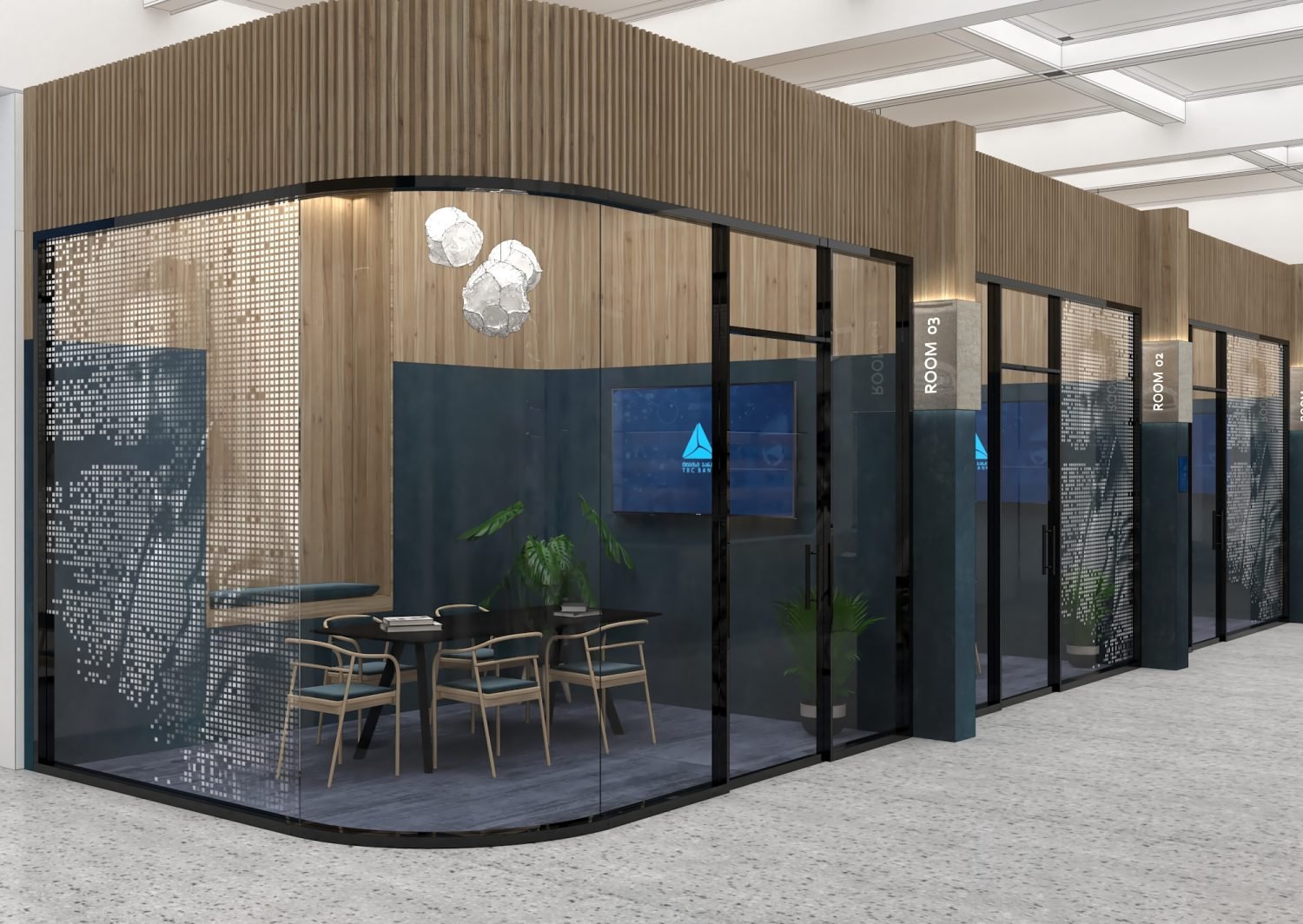 Sheridan&Co TBC Bank Interior Design co-working meeting room design
